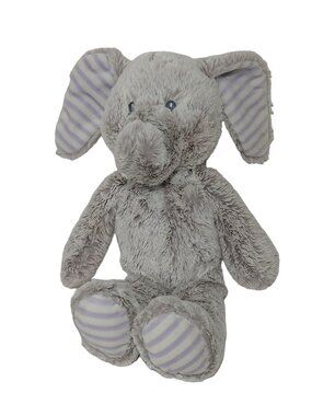 Gray and Purple Elephant Plush Stuffed Animal Soft Toy Lovey Unbranded FLAW